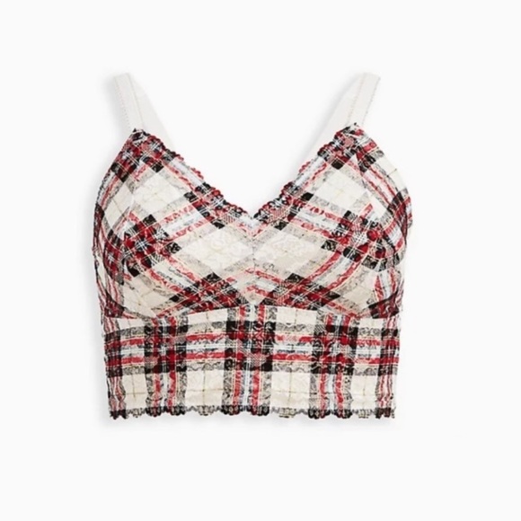 NWT Torrid Lace Longline Plaid Adjustable Braeltte - Picture 2 of 9